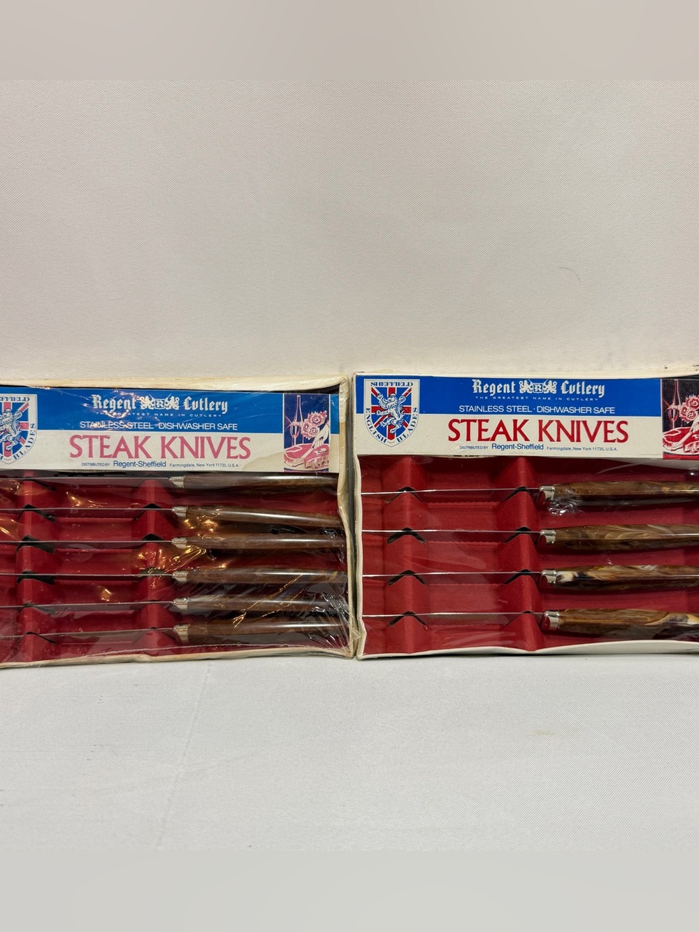 Vintage Cutlery Regent SHEFFIELD Steak Knife Sets ENGLAND STAINLESS 8 Pcs Total